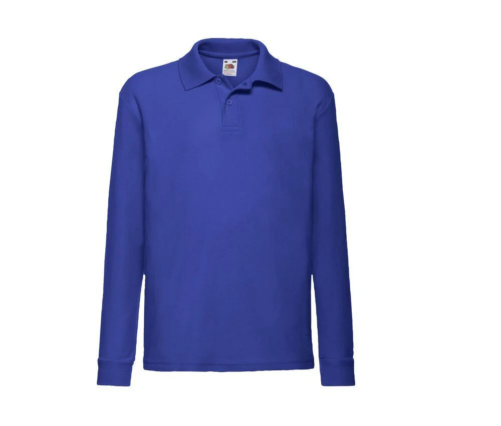 Fruit of the Loom SC3201 Kinderpolo Lange Mouwen – Royal Blue