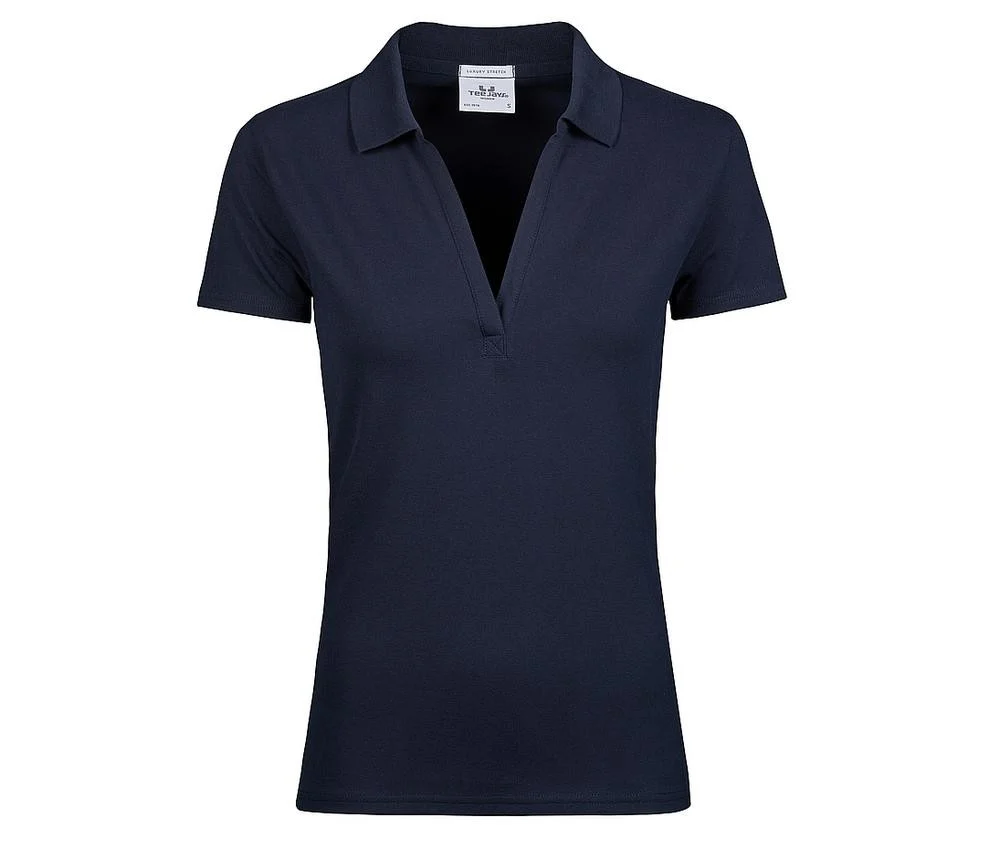 Tee Jays TJ1409 Luxury Stretch Polo V-hals Dames – Navy