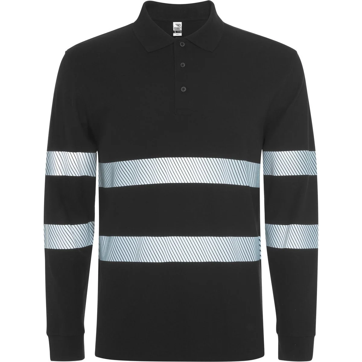 Roly HV9325 Foran Veiligheidspolo Lange Mouwen – Black