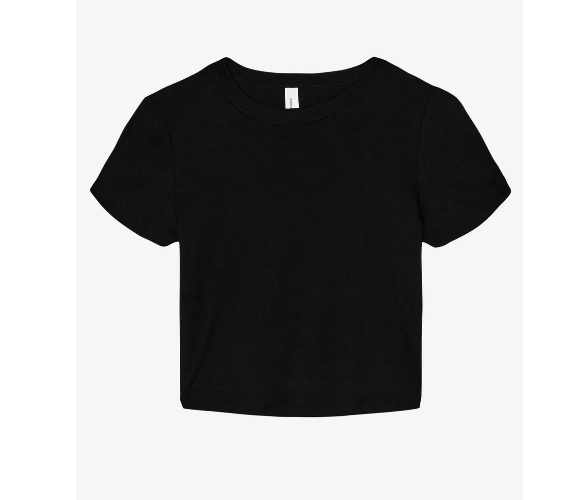 Bella+Canvas BE1010 Cropped T-shirt Dames – Solid Black Blend