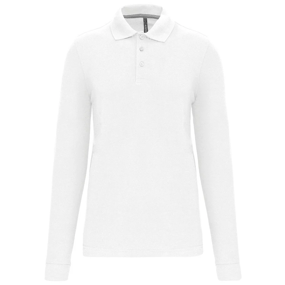 WK. Designed To Work WK276 Polo Lange Mouwen Heren – Wit