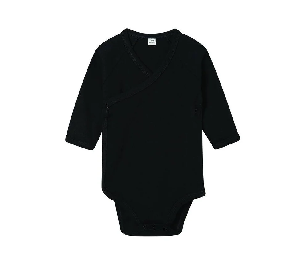 Babybugz BZ060 Baby Romper Lange Mouwen – Zwart