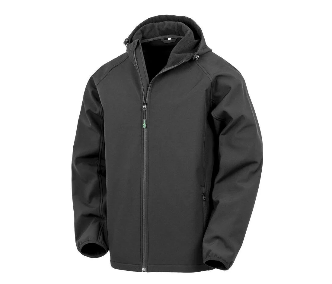 Result RS911M 3-laags Gerecyclede Softshell Jas met Capuchon Heren – Black