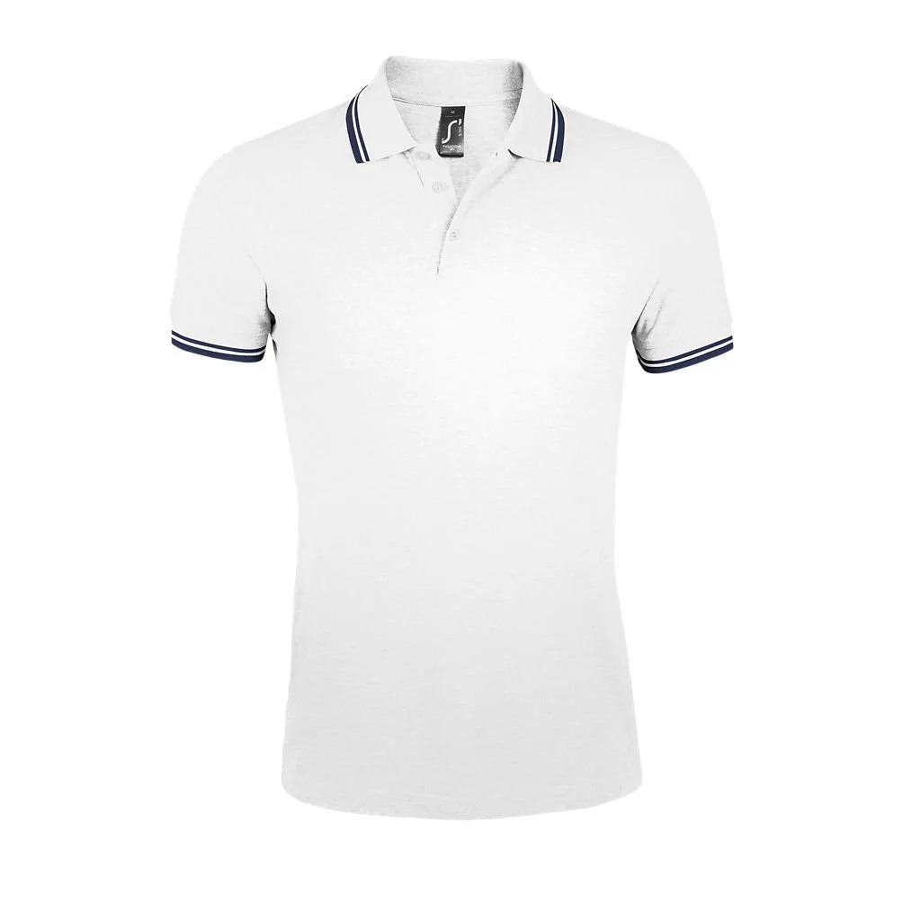 SOL'S 00577 Pasadena Polo Heren – Blanc / Maritiem