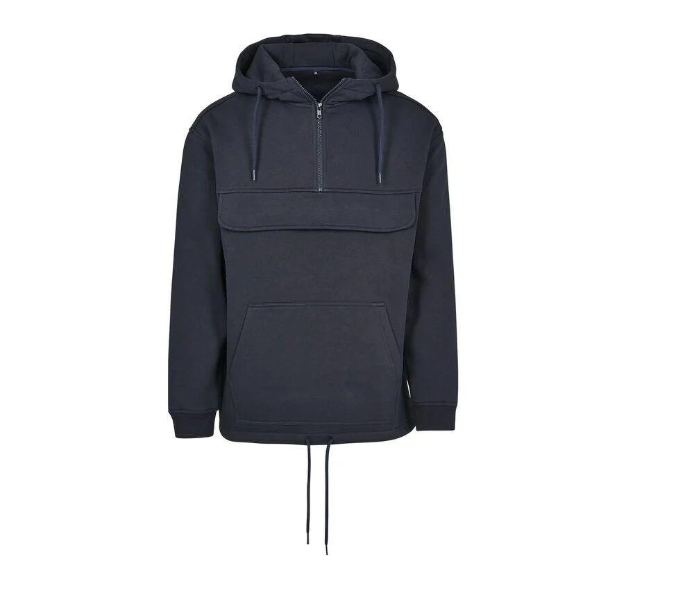 Build Your Brand BY098 Hoodie met Ritskraag Heren – Navy