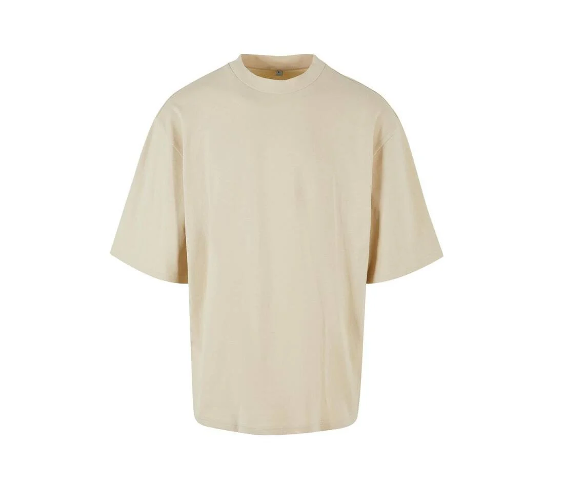 Build Your Brand BY256 T-shirt met Oversized Mouwen – Sand