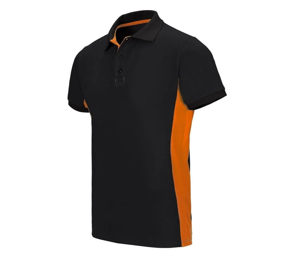 Velilla V5504 Tweekleurige Polo – Black / Orange