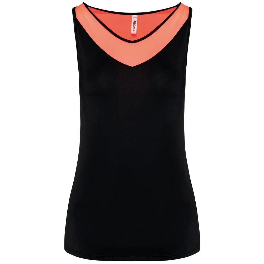 Proact PA4031 Sport Tweekleurig Top Dames – Zwart / Koraal