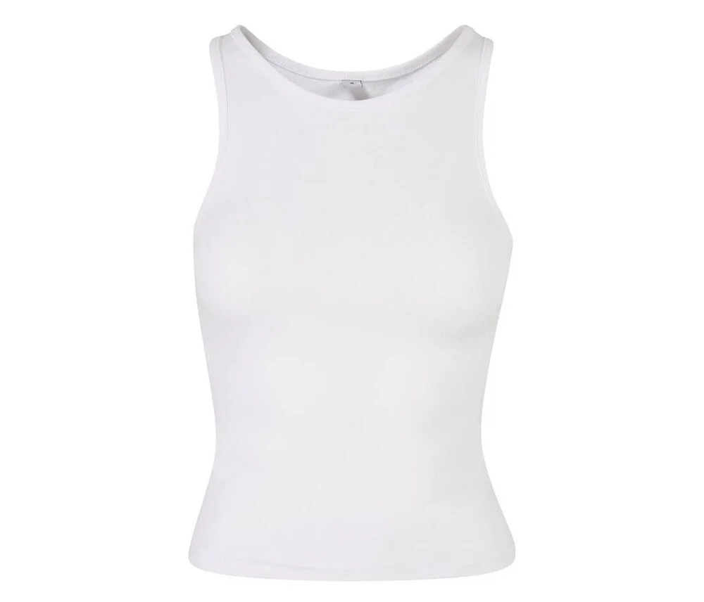 Build Your Brand BY208 Racerback Top Dames – White