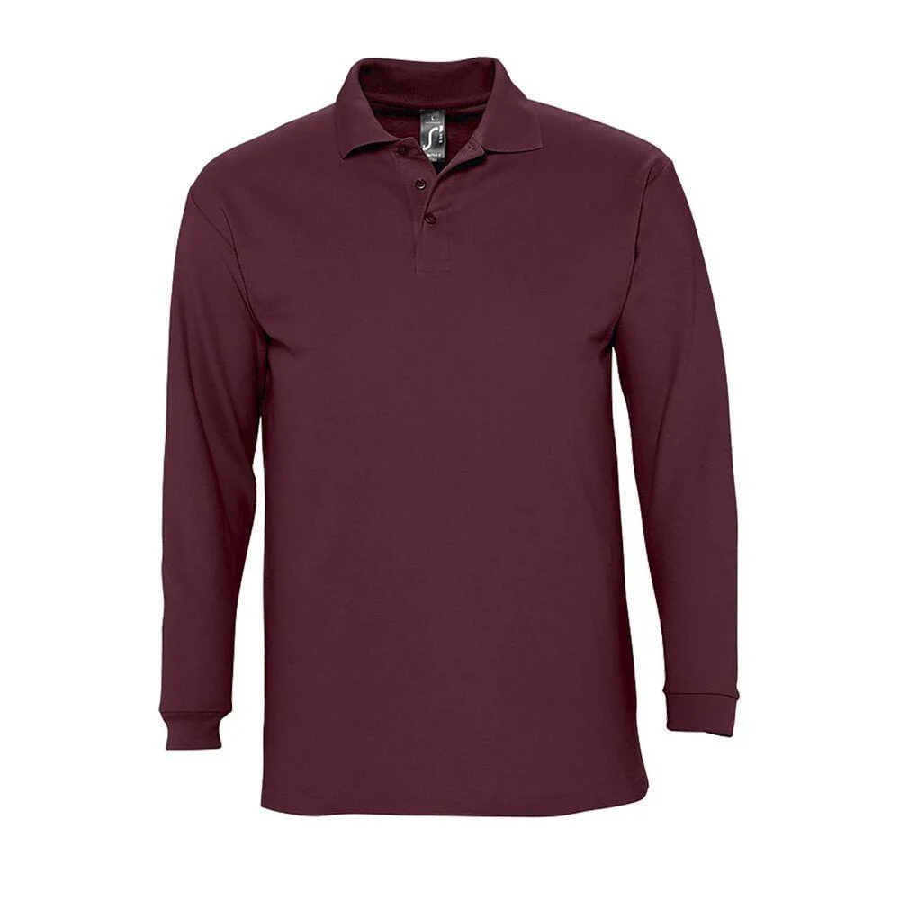SOL'S 11353 Winter Polo Lange Mouwen Heren – Bordeaux