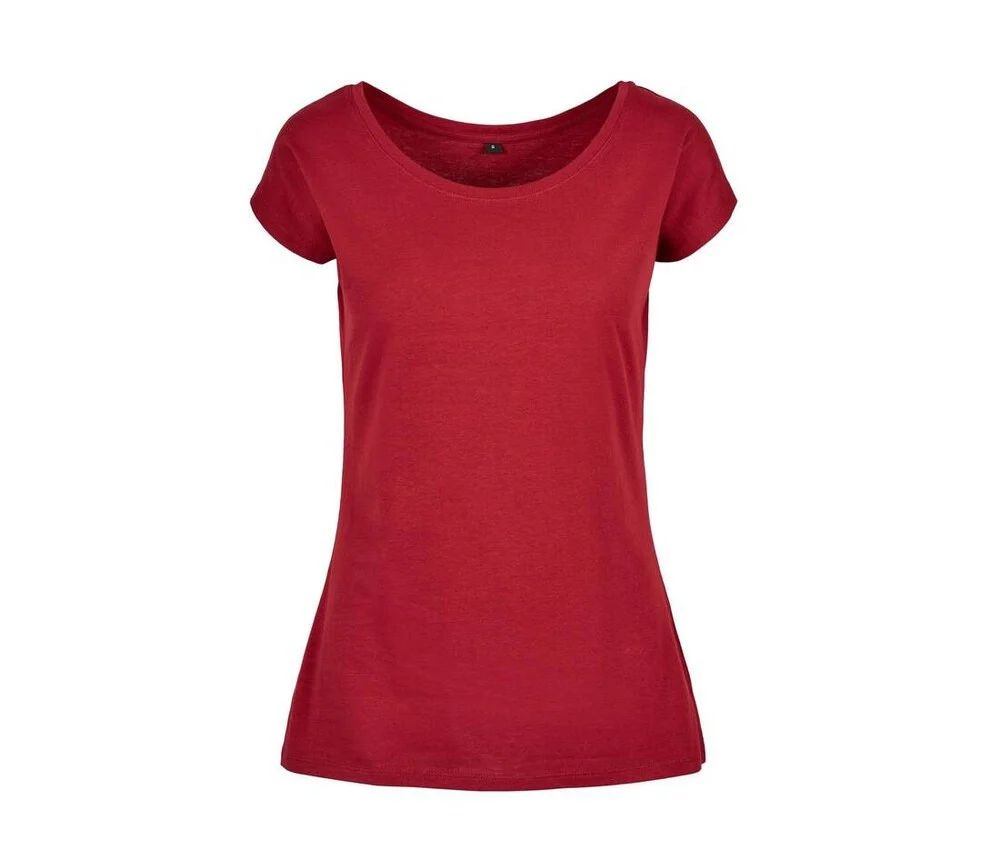 Build Your Brand BYB013 Wide Neck T-shirt Dames – Burgundy