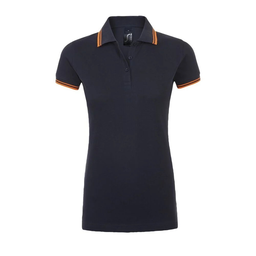 SOL'S 00578 Pasadena Polo Dames – Frans marine/Neon oranje