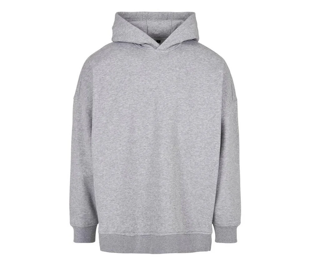 Build Your Brand BY199 Oversized Cut On Sleeve Hoodie – Grey