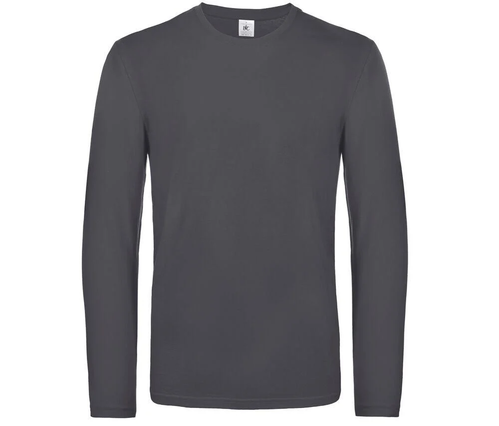 B&C BC07T #E190 T-shirt Lange Mouwen Heren – Dark Grey