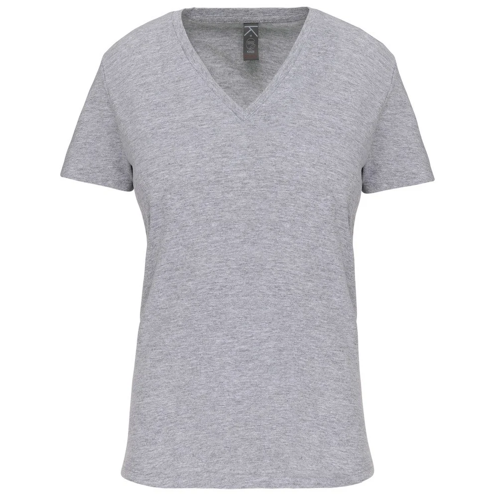 Kariban K3029IC Biologisch T-shirt V-hals Dames – Oxford grijs