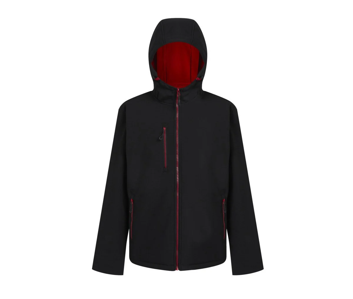 Regatta RGA705 Navigate 2-laags Softshell Jas met Capuchon – Black / Classic Red
