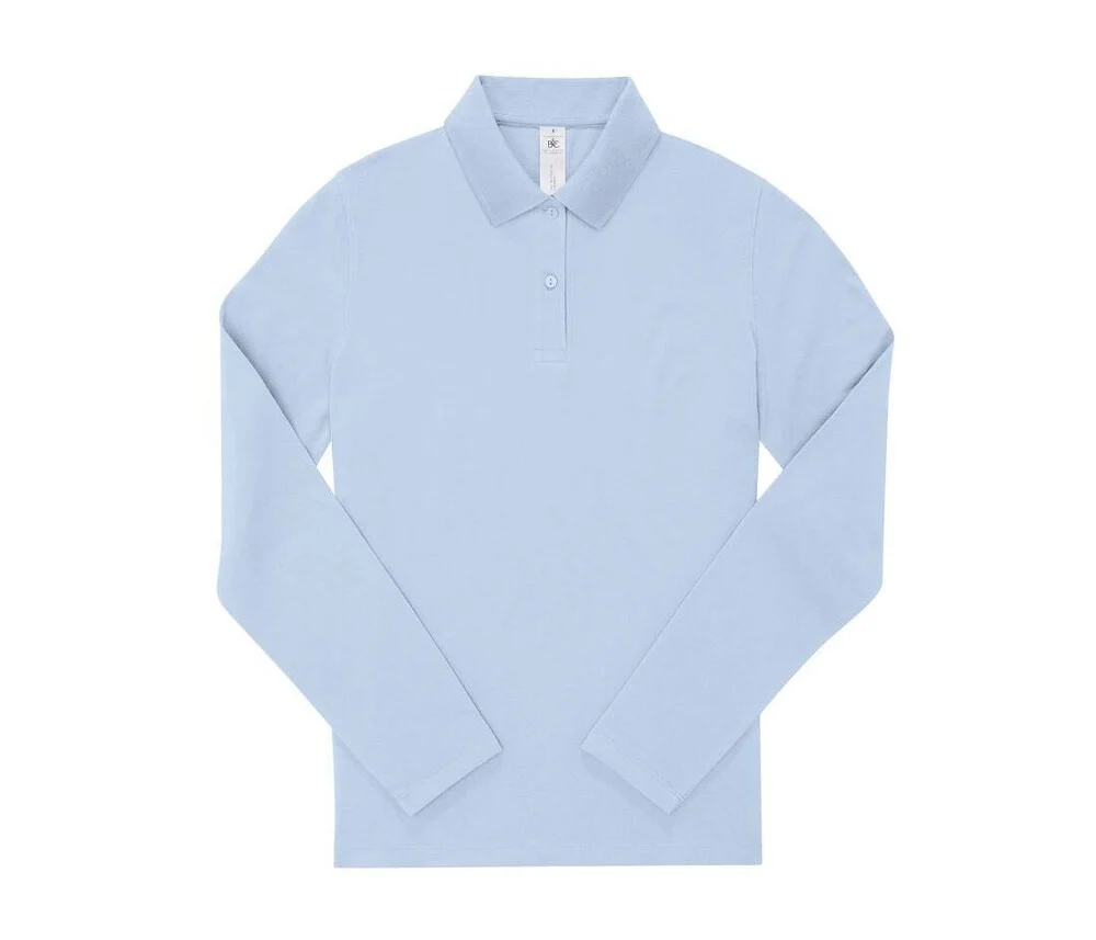 B&C BCW462 Polo Lange Mouwen Dames – Blush Blue
