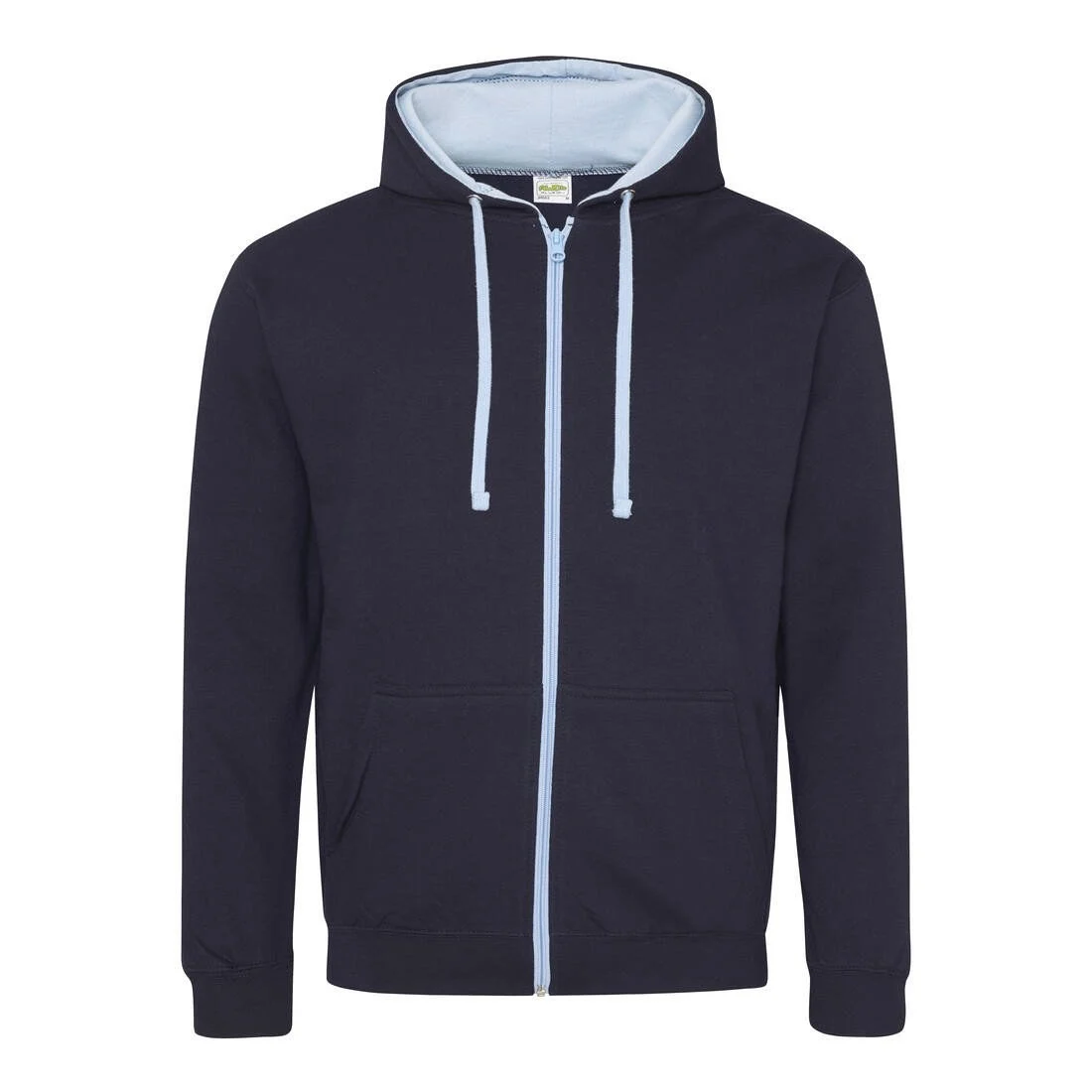AWDIS JH053 Varsity Zoodie – New French Navy / Sky Blue