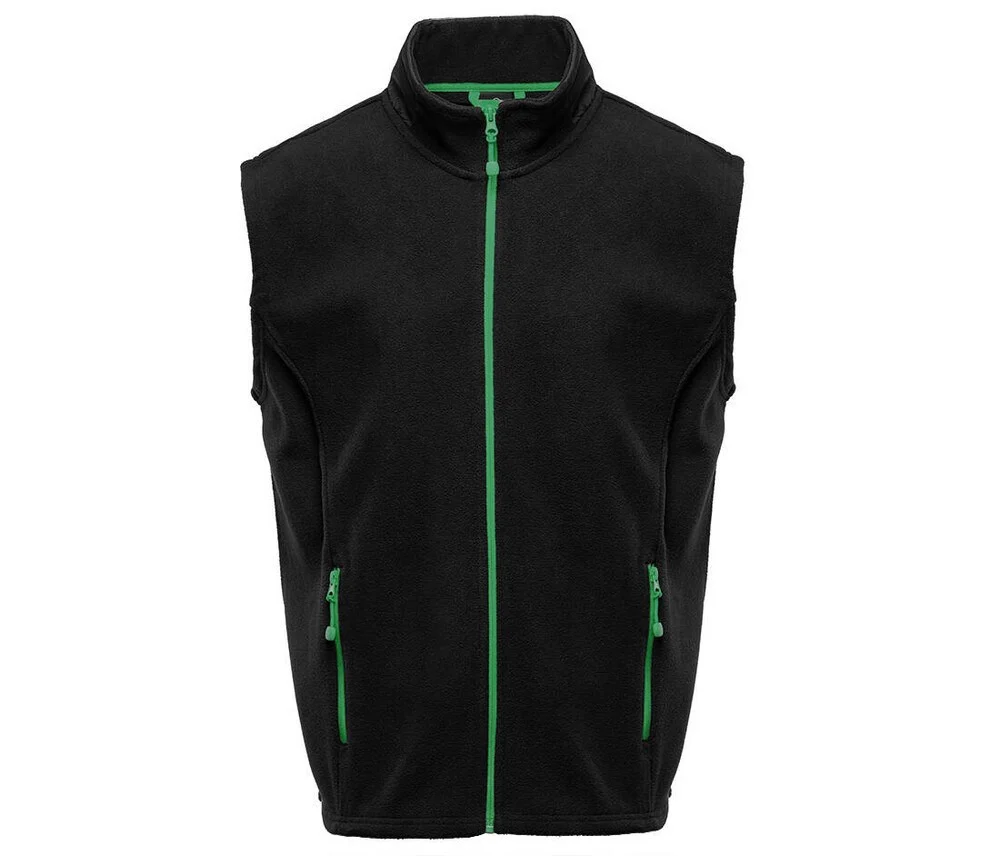 Black&Match BM500 Fleece Bodywarmer – Black/ Kelly Green