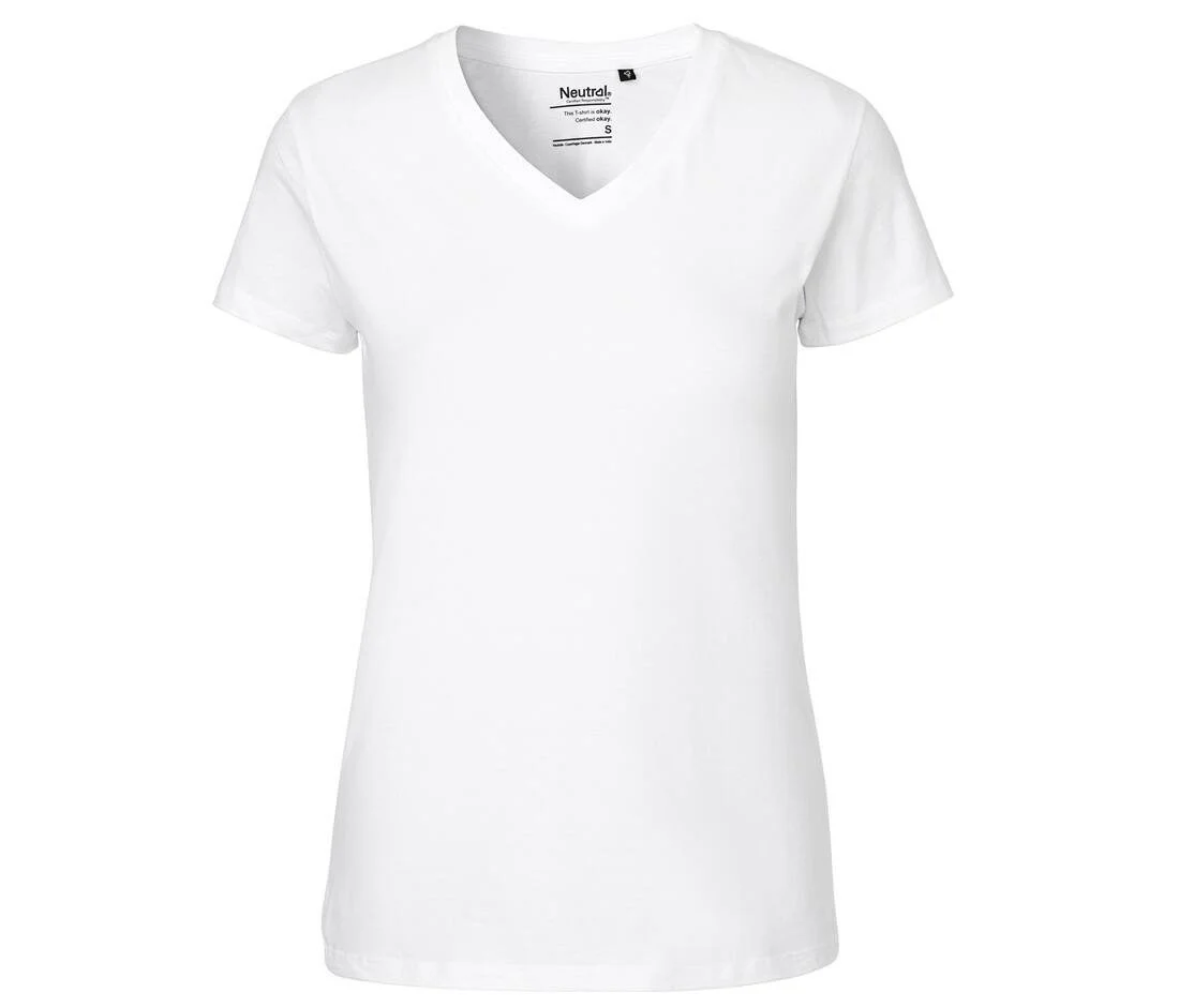 Neutral O81005 V-hals T-shirt Dames – White
