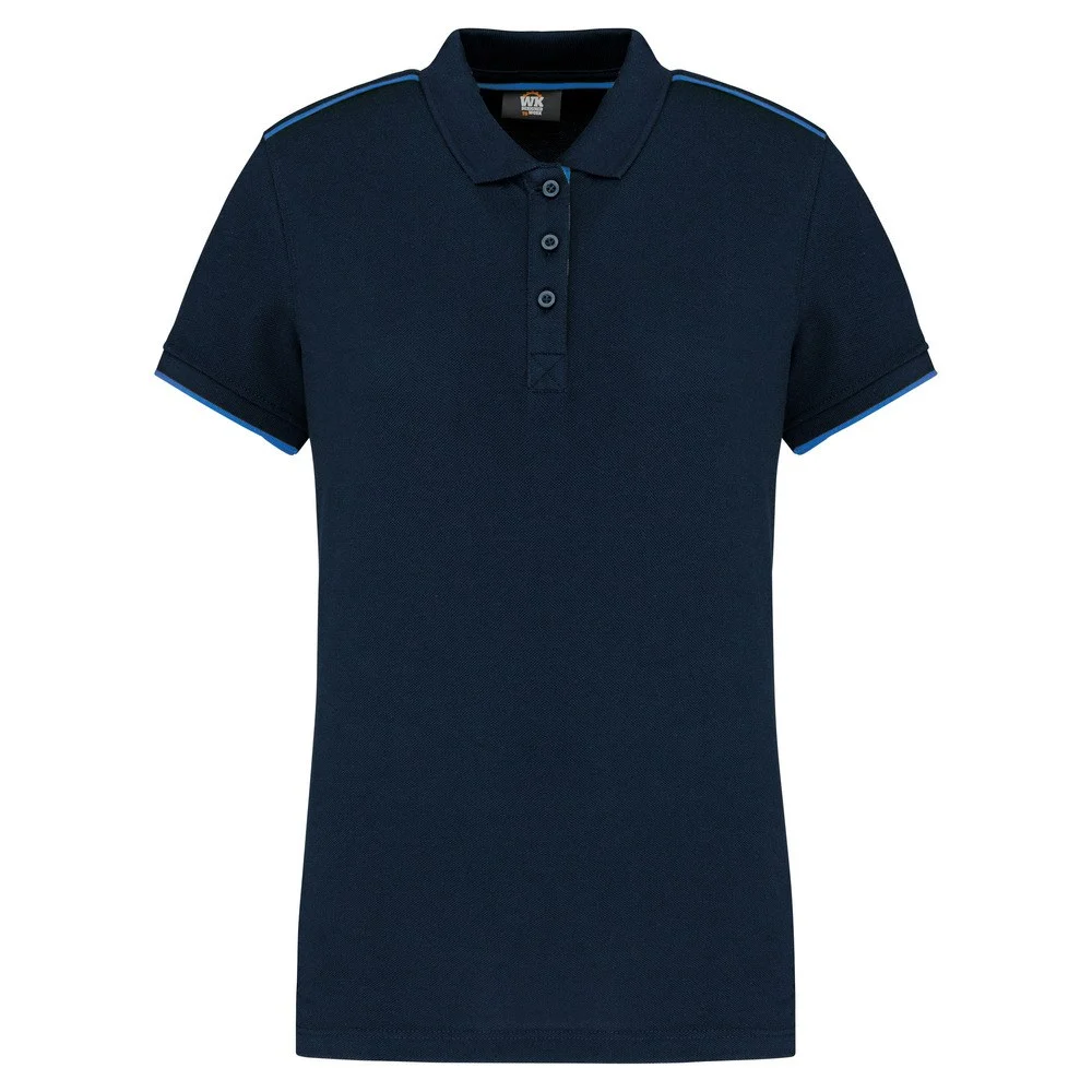 WK. Designed To Work WK271 DayToDay Tweekleurig Polo Dames – Marine / Licht koningsblauw
