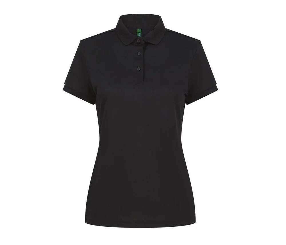 Henbury HY466 Gerecycled Polyester Polo Dames – Black
