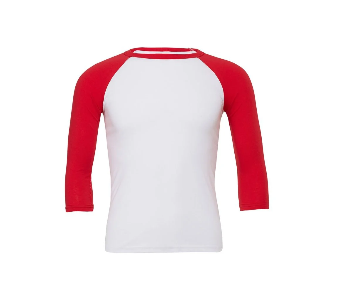 Bella+Canvas BE3200 Baseball T-shirt Heren – Wit / Rood