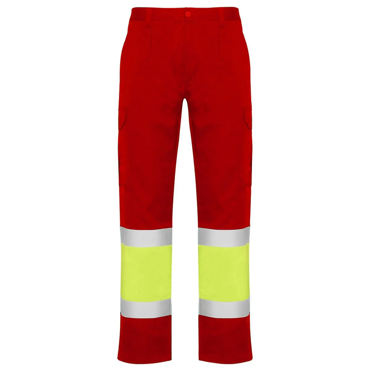 Roly HV9300 Naos Werkbroek Hoge Zichtbaarheid – ROJO LABORAL/AMARILLO FLÚOR