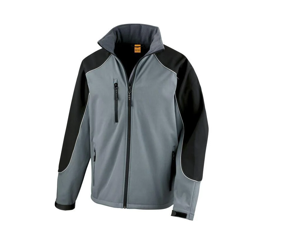 Result RS118 Softshell Jas met Capuchon Heren – Grey / Black