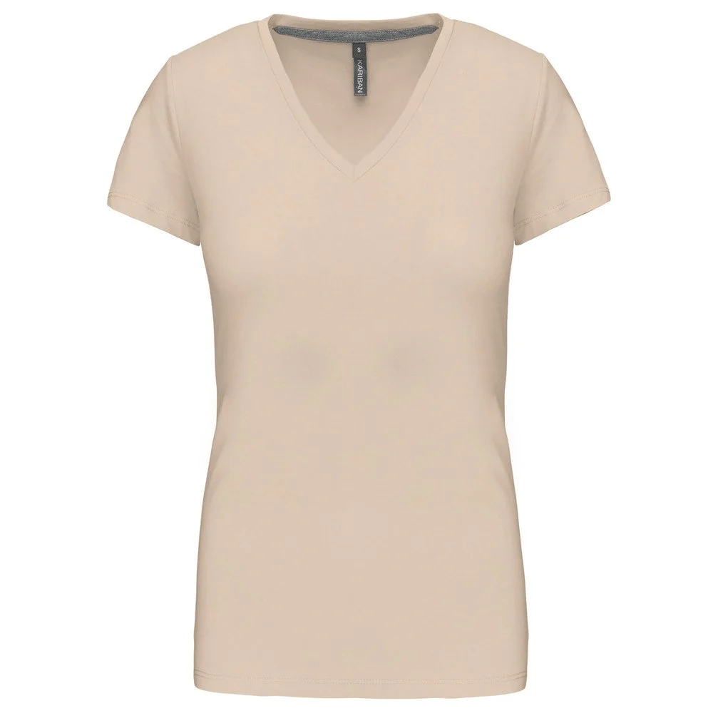 Kariban K381 T-shirt V-hals Dames – Licht zand