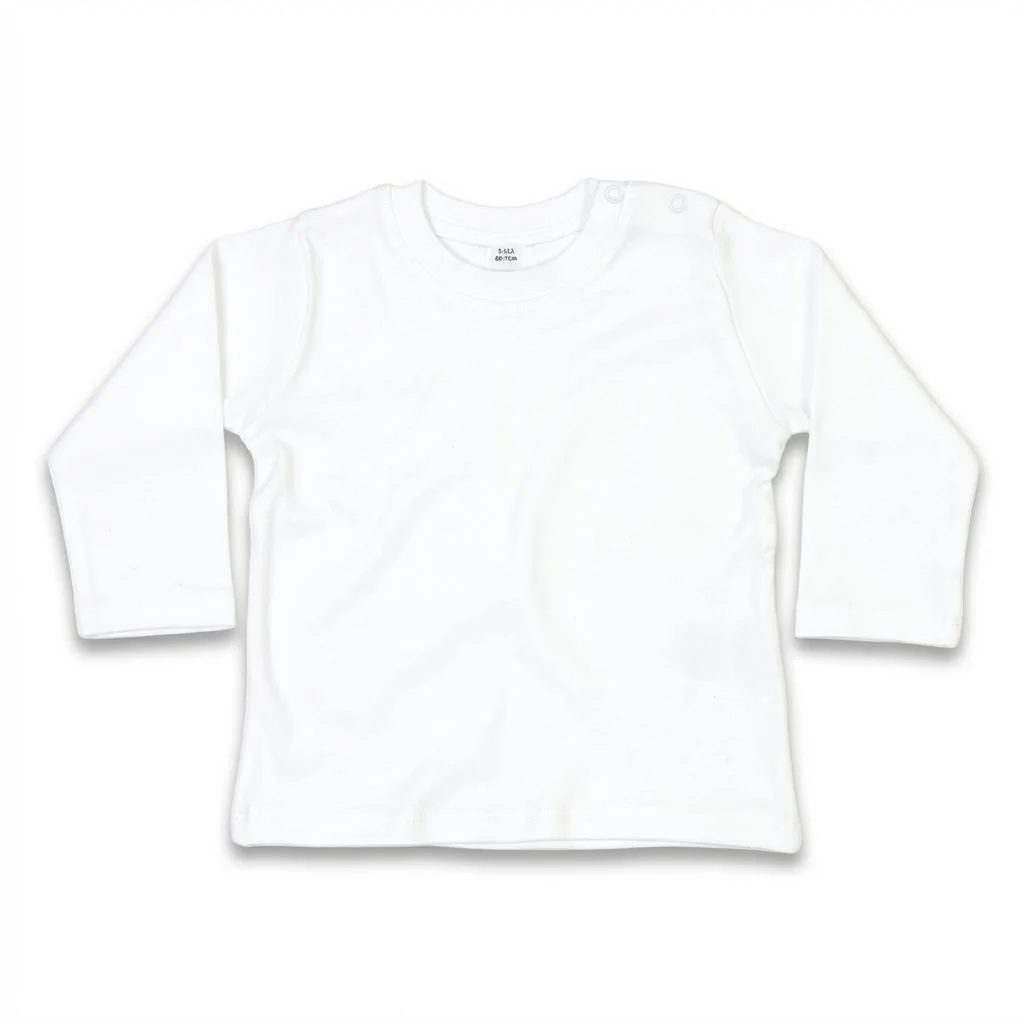 Babybugz BZ011 Baby T-shirt Lange Mouwen – Wit