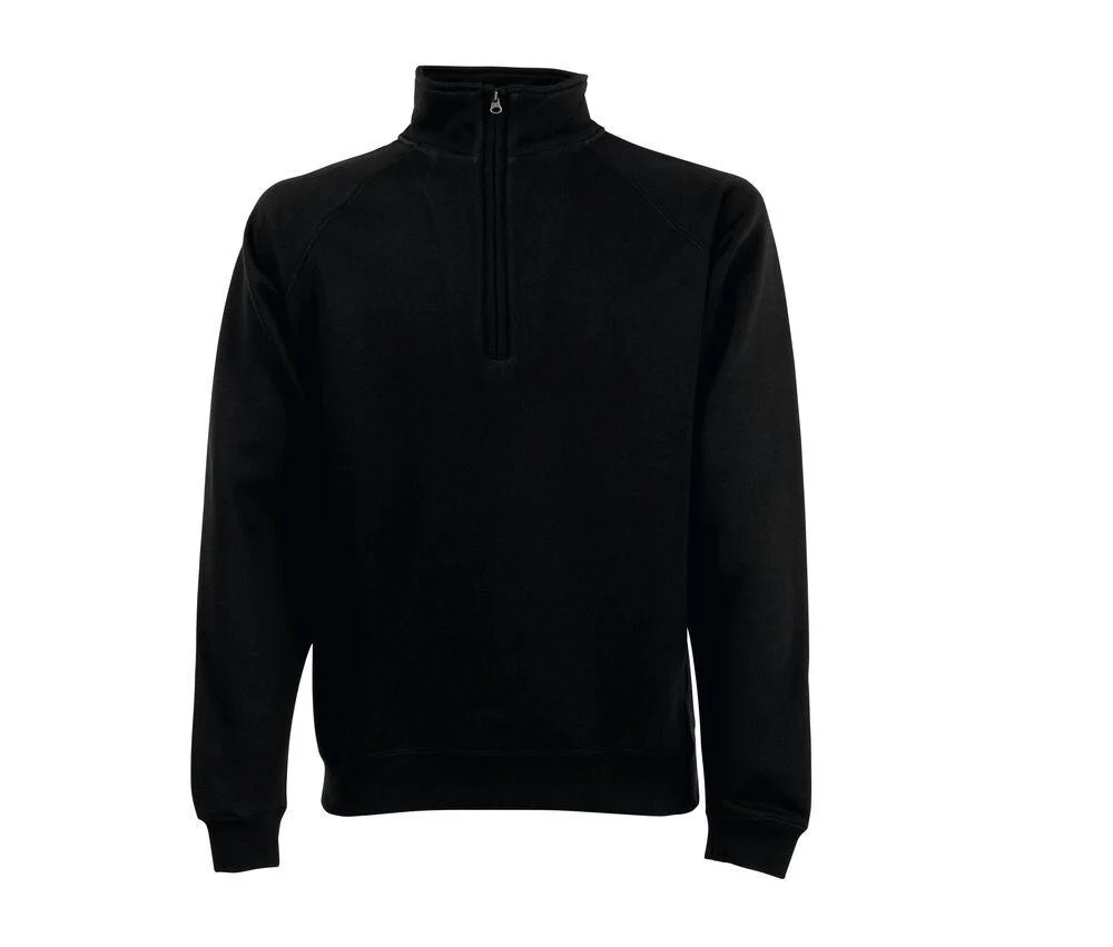 Fruit of the Loom SC276 Sweater met Rits – Black