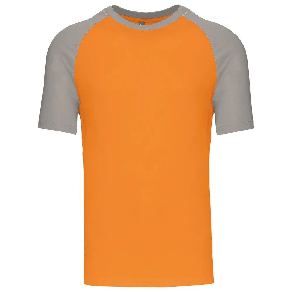Kariban K330 Tweekleurig T-shirt Heren – Oranje/Lichtgrijs
