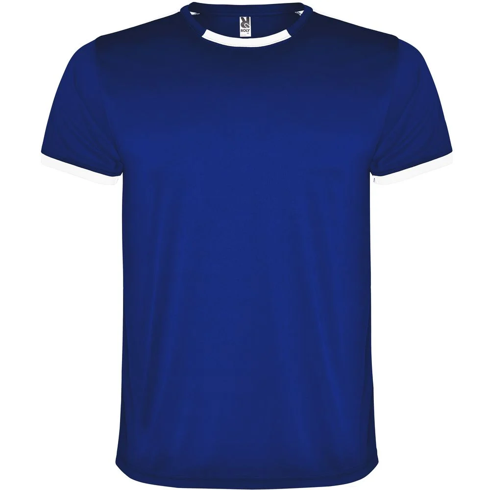 Roly CJ0452 Racing Sportset T-shirt + Short Kinderen – Wit/Koningsblauw
