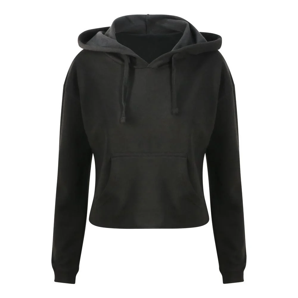 AWDIS JH016 Cropped Hoodie Dames – Jet Black