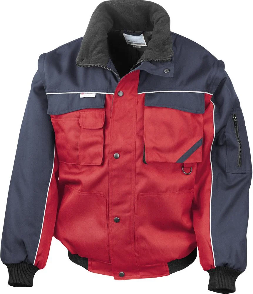 Result R71 Workguard Gewatteerde Jas met Afritsmouwen Heren – Red/Navy