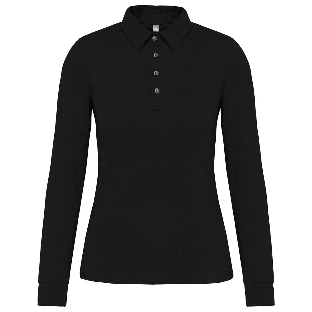 Kariban K265 Polo Lange Mouwen Dames – Zwart