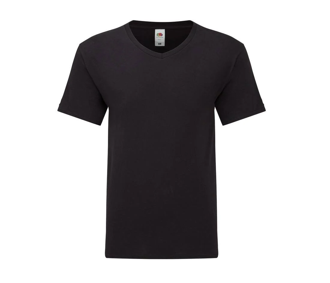 Fruit of the Loom SC154 V-hals T-shirt Heren – Black
