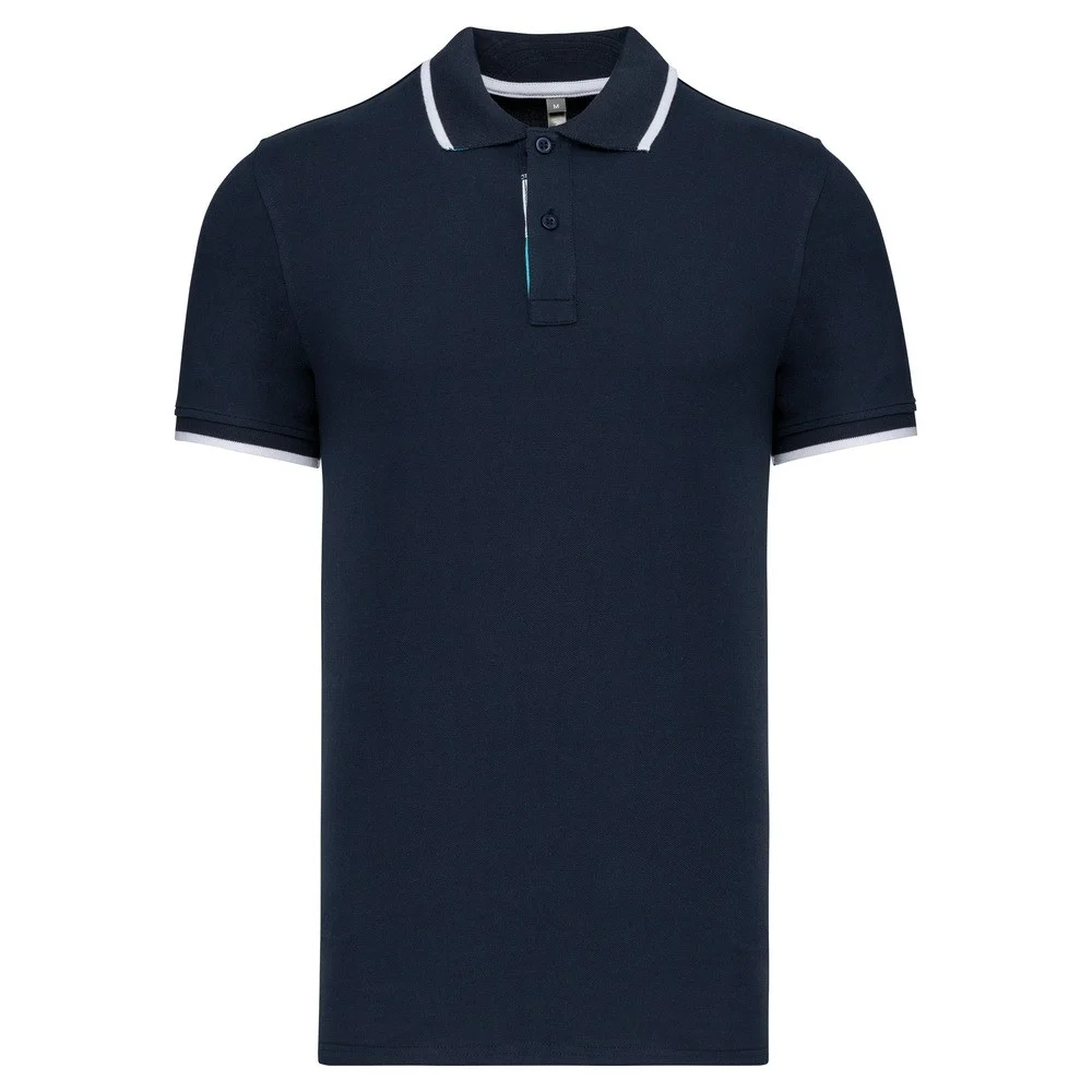 Kariban K245 Polo Heren – Marine / Wit / Licht Turkoois