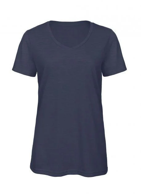 B&C BC058 TW058 Tri-Blend V-hals T-shirt Dames – Heather Navy