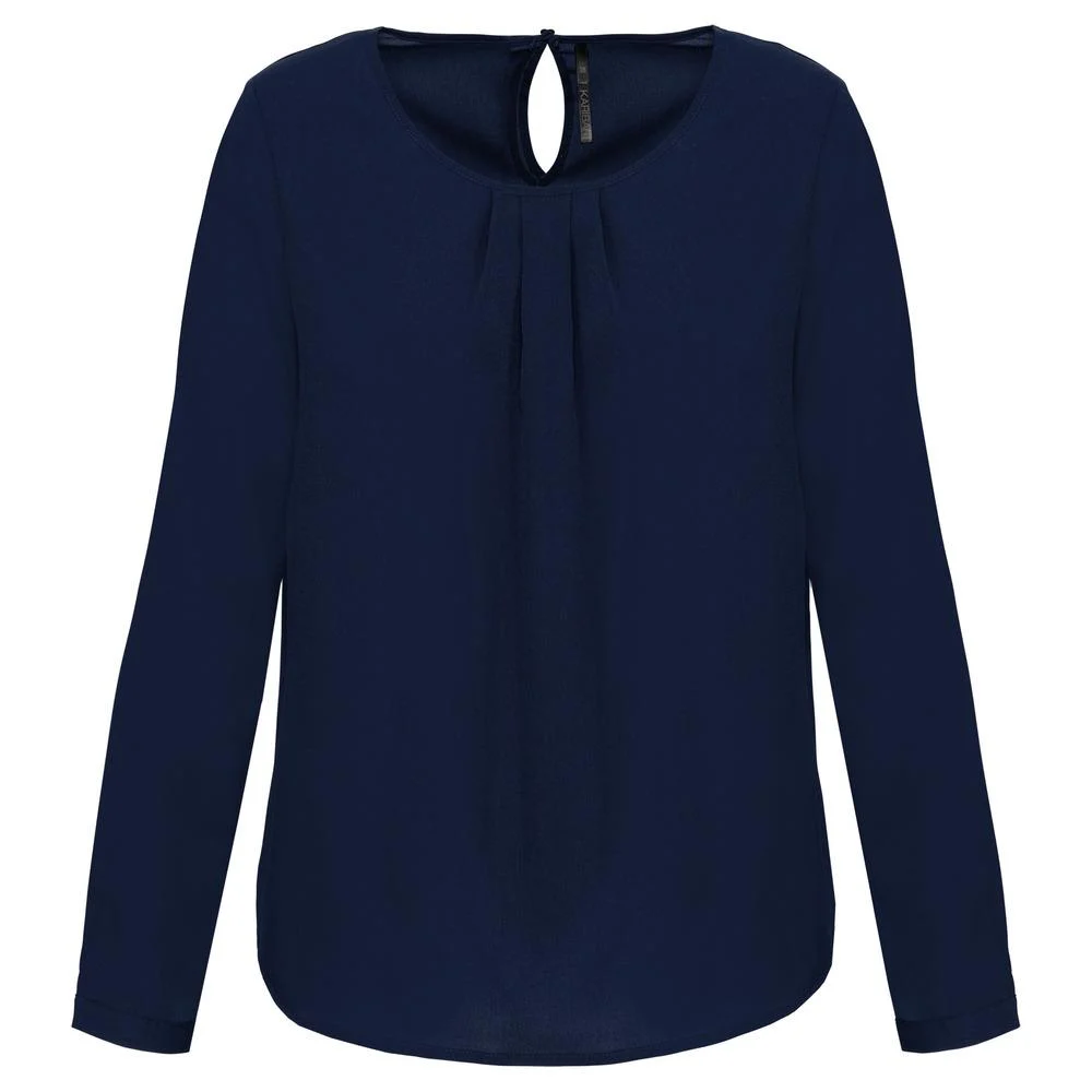 Kariban K5003 Blouse Lange Mouwen Dames – Diep zeeblauw