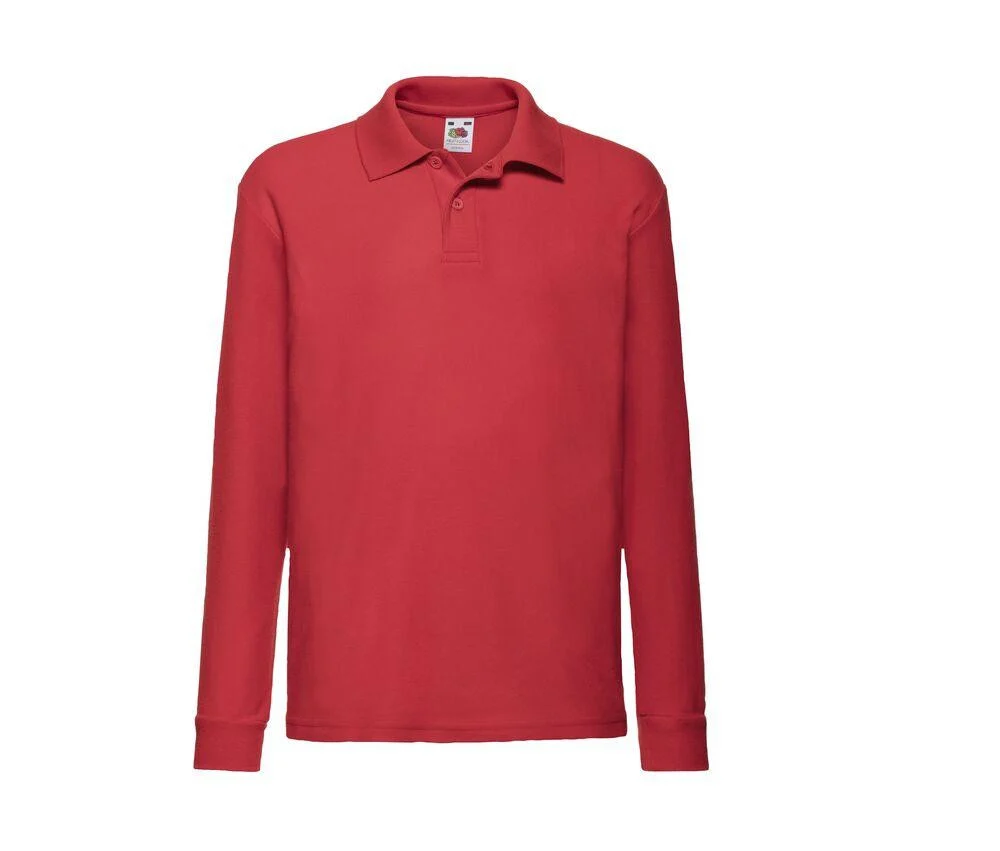 Fruit of the Loom SC3201 Kinderpolo Lange Mouwen – Red
