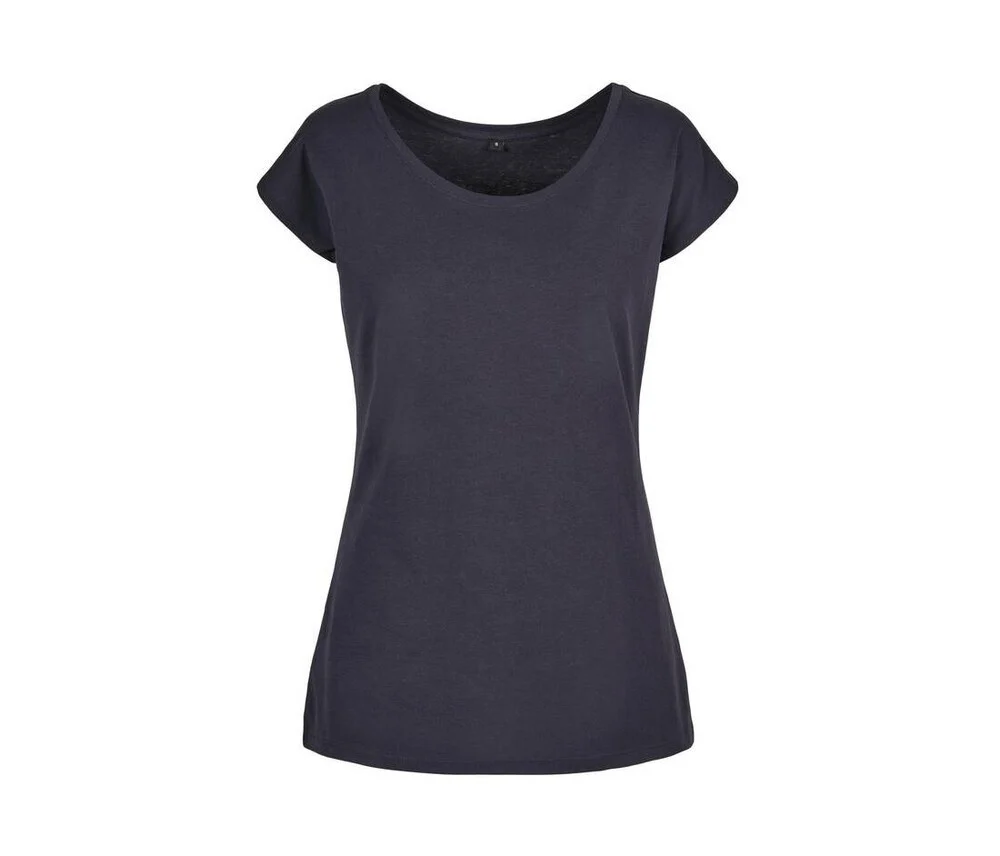 Build Your Brand BYB013 Wide Neck T-shirt Dames – Navy