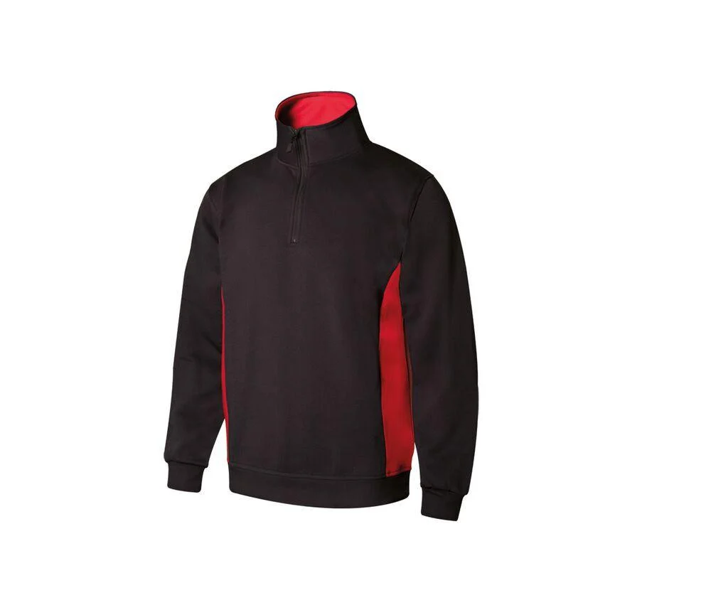 Velilla V5704 Bicolor Sweater met Ritskraag – Black / Red