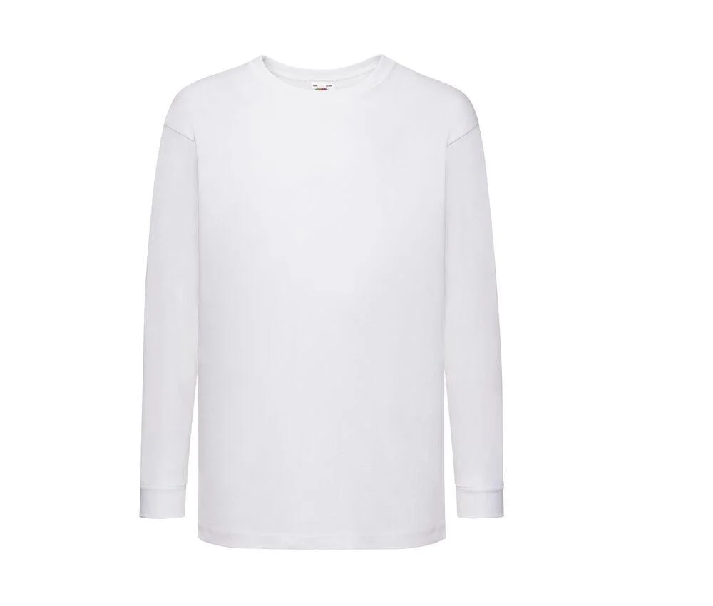 Fruit of the Loom SC6107 Kinder T-shirt Lange Mouwen – White