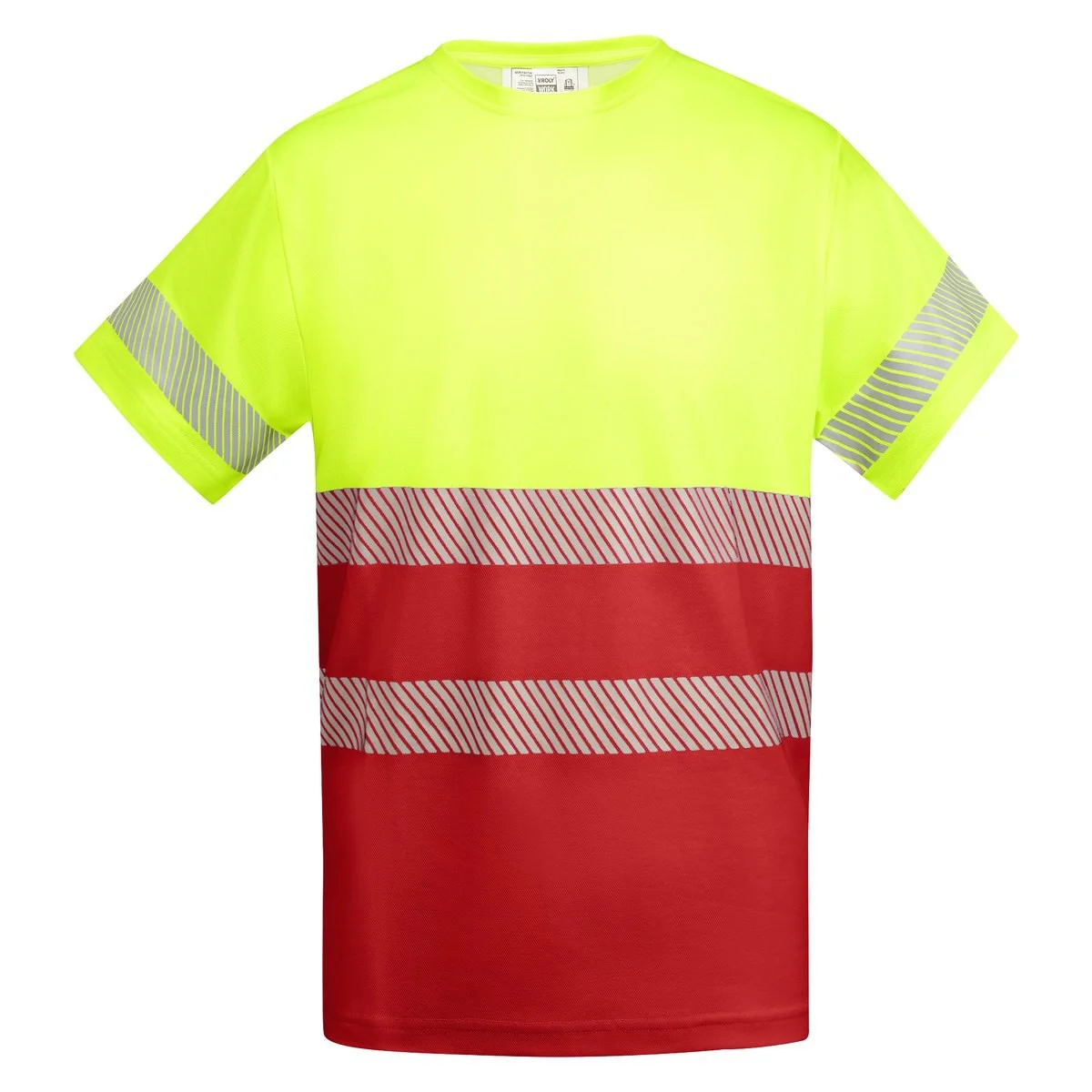 Roly HV9317 Tauri T-shirt Hoge Zichtbaarheid – ROJO LABORAL/AMARILLO FLÚOR