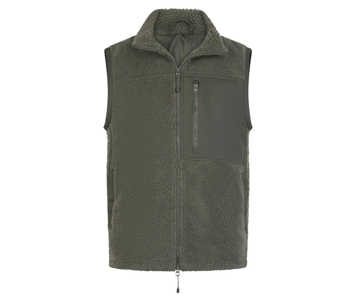 Front Row FR855 Gerecyclede Sherpa Fleece Bodywarmer – Dark Olive