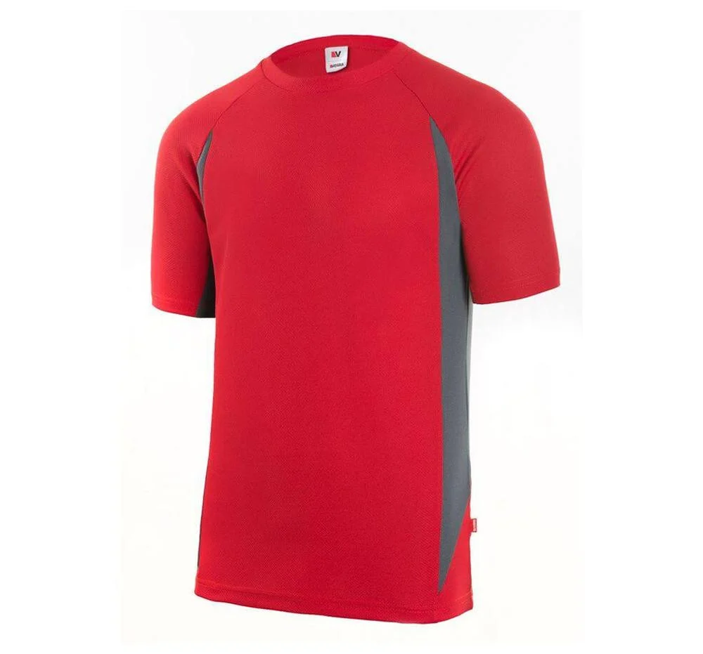 Velilla V5501 Tweekleurig Technisch T-shirt – Red / Grey