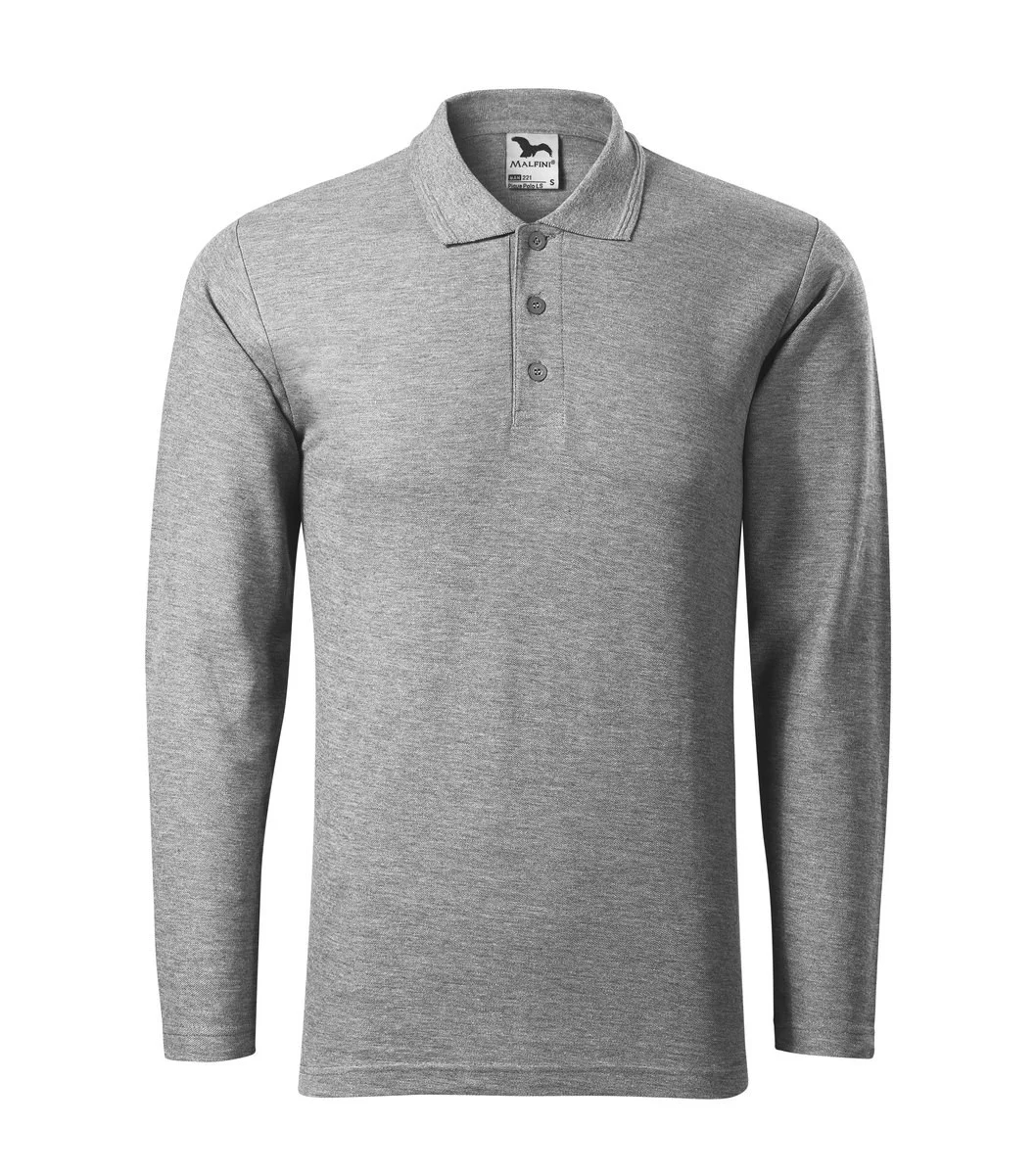 Malfini 221 Polo Lange Mouwen – Donkerblauw grijs