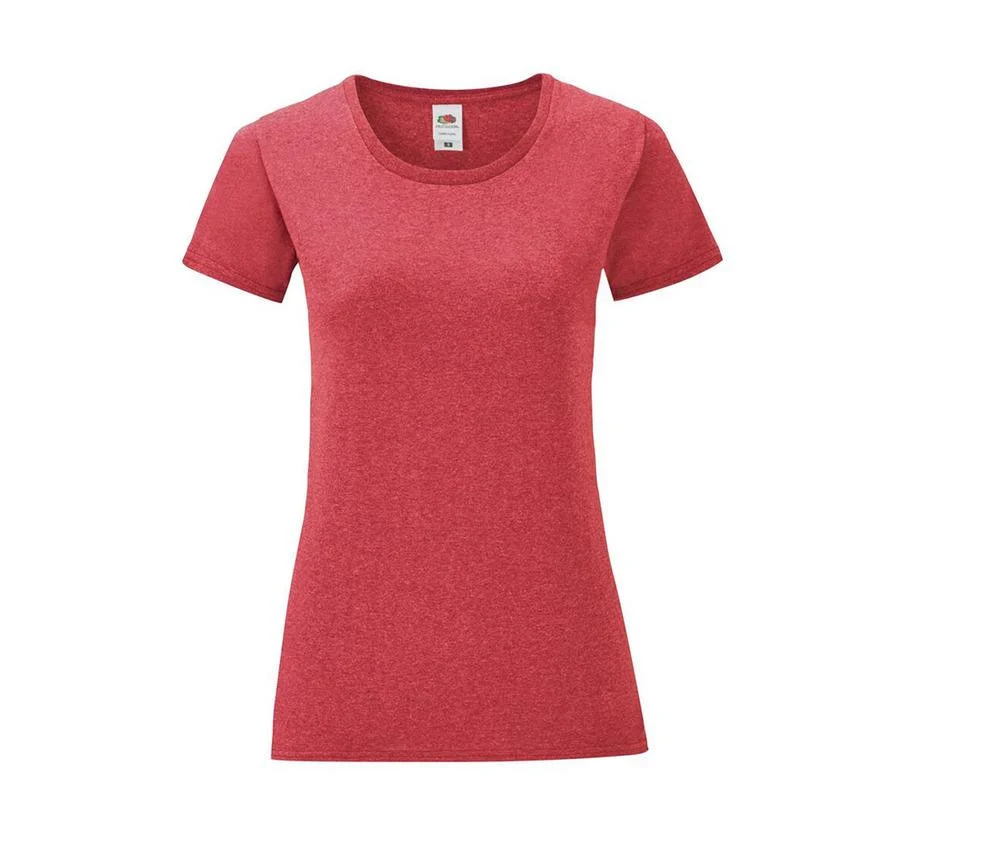 Fruit of the Loom SC151 Iconic T-shirt Dames – Heather Red